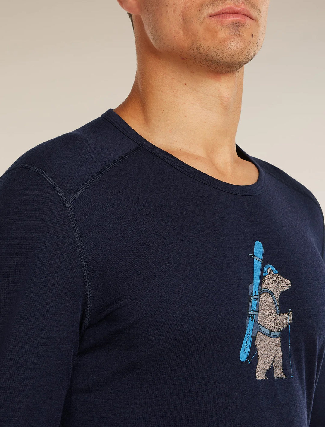 Mens Merino 200 Oasis Long Sleeve Crewe Bear Tour Midnight Navy 0A57GK