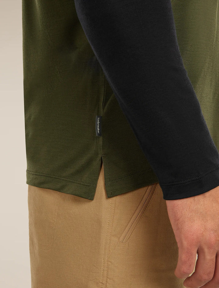 Mens Merino Blend 125 Cool-Lite™ Sphere Long Sleeve T-Shirt Colour Block Dk Loden 0A571M