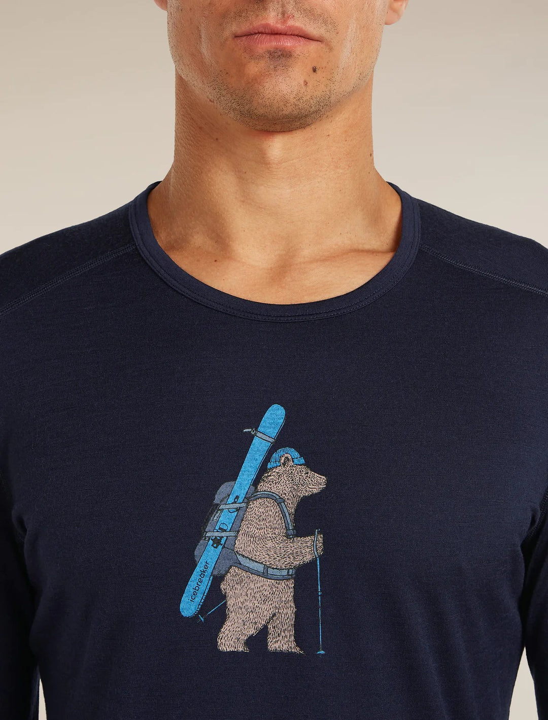 Mens Merino 200 Oasis Long Sleeve Crewe Bear Tour Midnight Navy 0A57GK