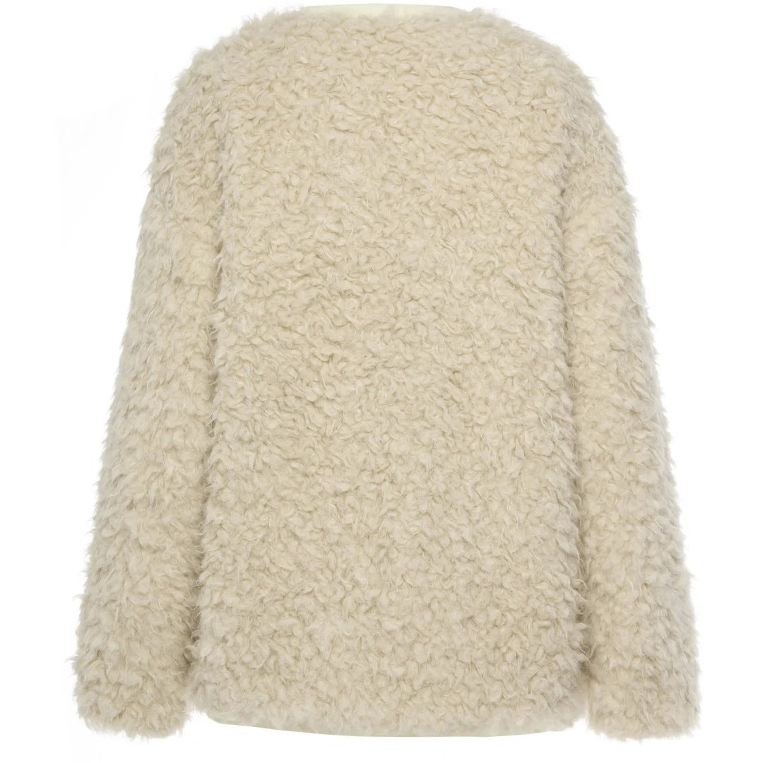 Womens Juniper Reversible Faux Shearling Jacket Olive Green/Cream