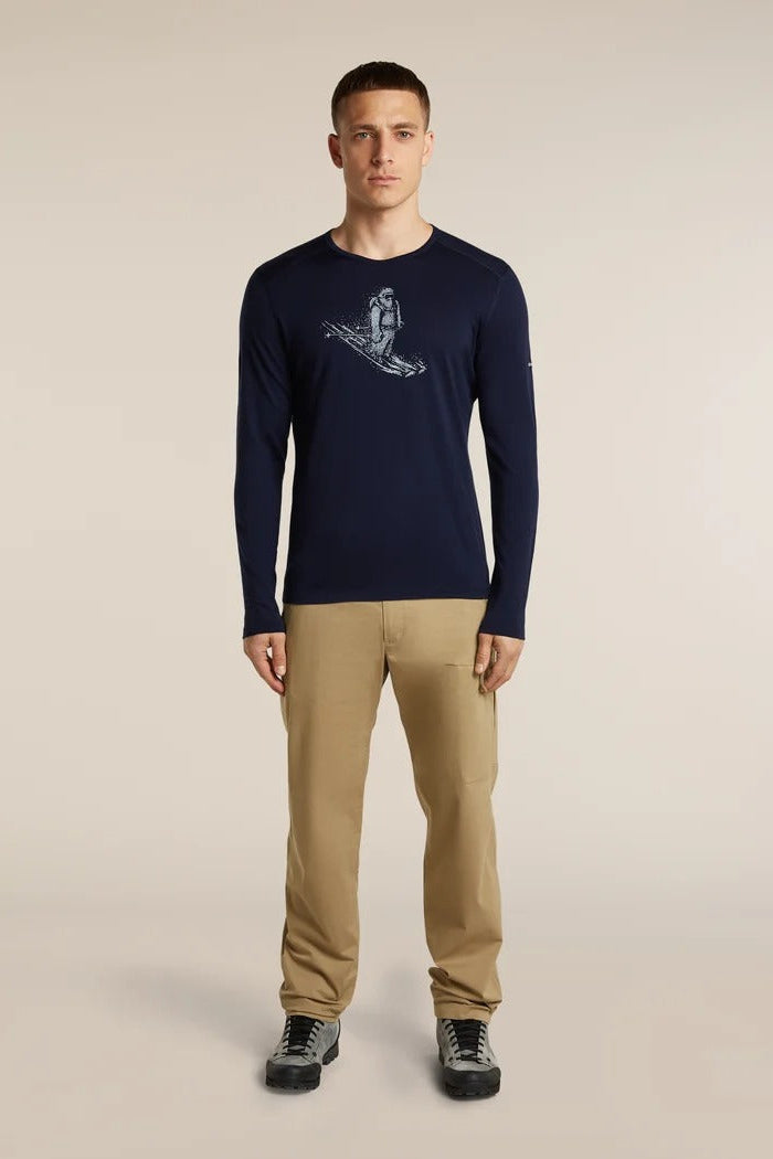 Mens  Merino 200 Oasis Long Sleeve Crewe Skiing Yeti Midnight Navy 0A57IU