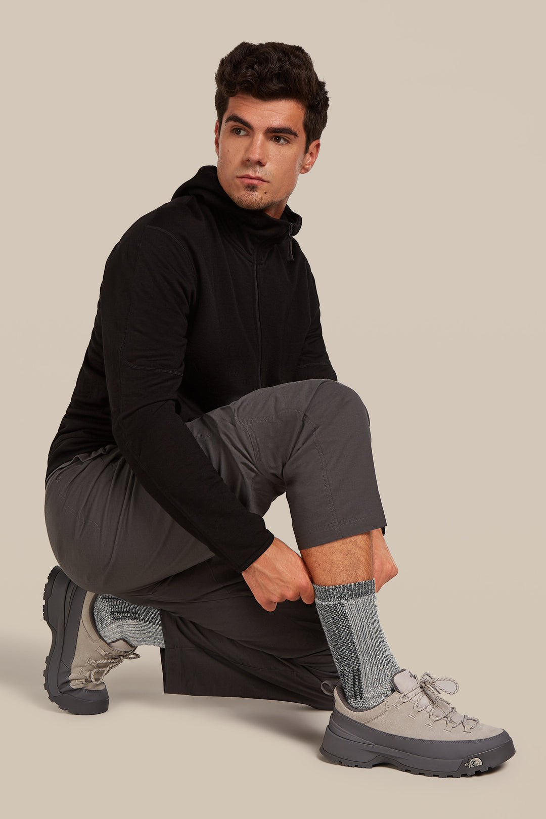 Mens Merino Hike+ Mountaineer Sock Mid calf Jet Heather 0A57AO