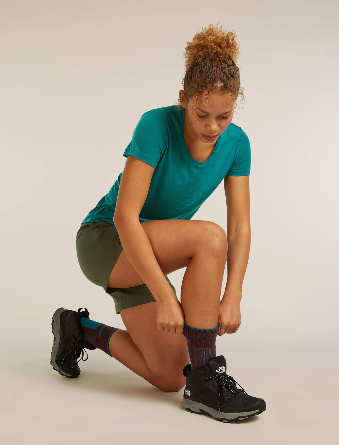 Womens Merino Hike+ Medium Crew Socks Java/Tidal 0A578I