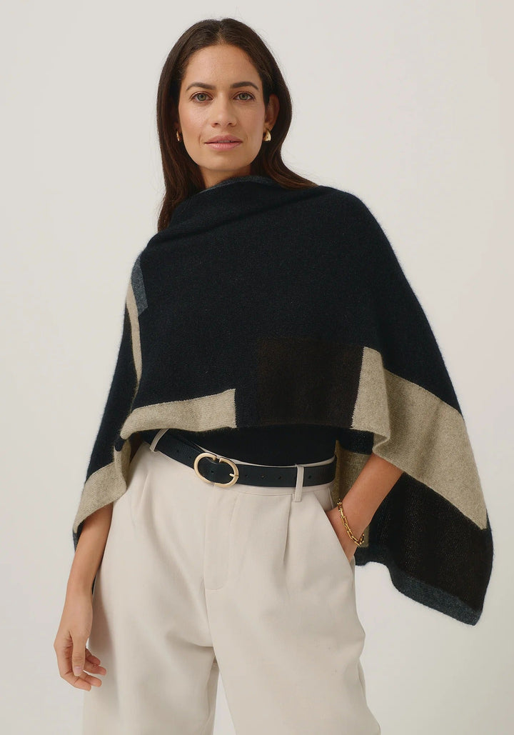 Womens Empress Poncho Jet/Slate Multi 1677