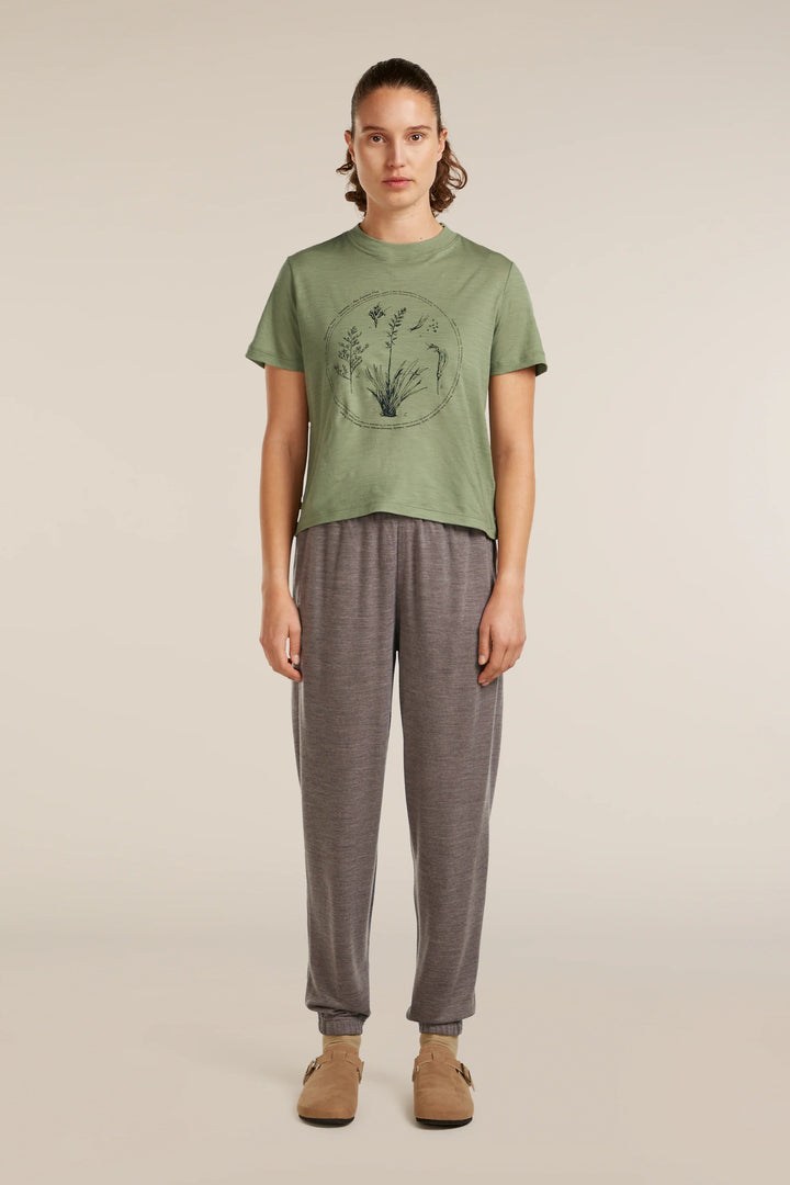 Womens Merino 150 Tech Lite SS Seed Story Crop Tee Lichen 0A57FY