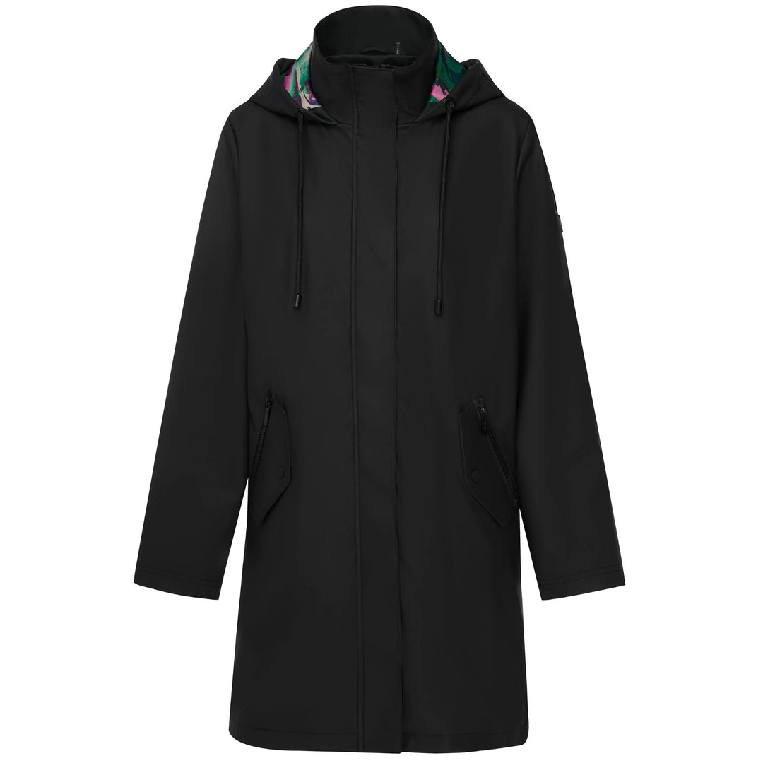Womens Rain Coat Billie Black/Marble