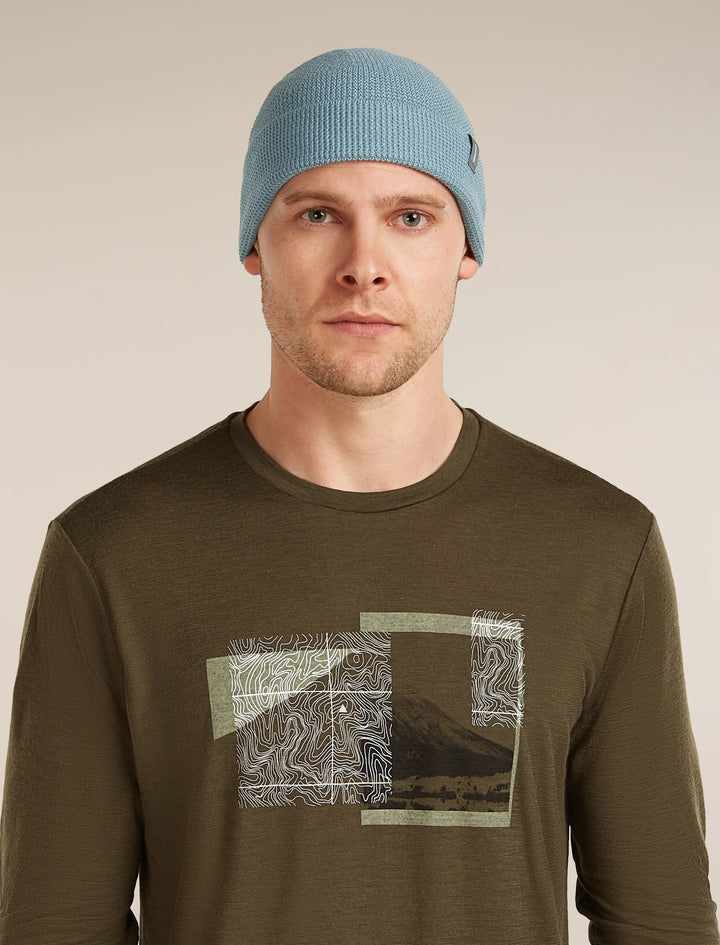 Adult Unisex Merino Feadan Cuff Beanie Flint Blue 0A57AJ