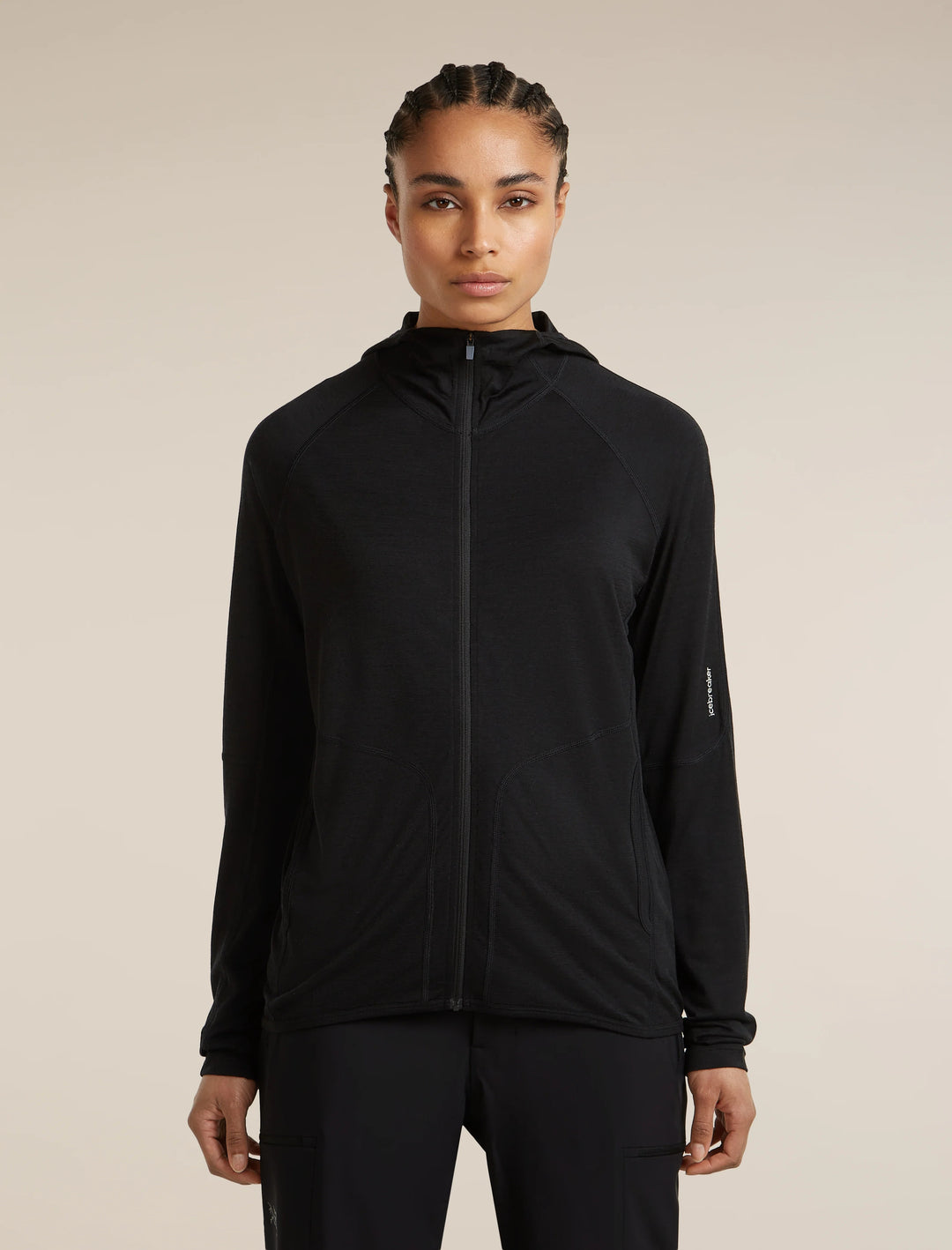 Womens 150 MerinoFine™ Ace Long Sleeve Zip Hoodie UPF  Black  0A57EM