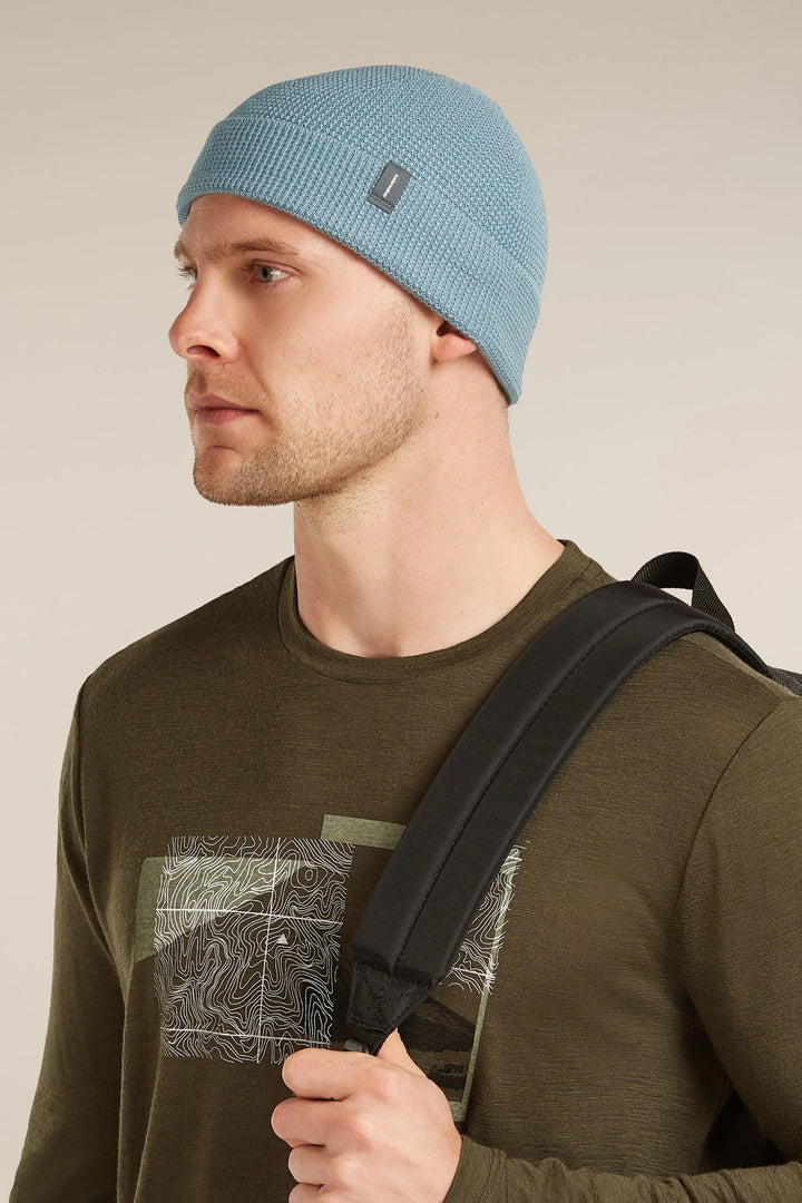 Adult Unisex Merino Feadan Cuff Beanie Flint Blue 0A57AJ