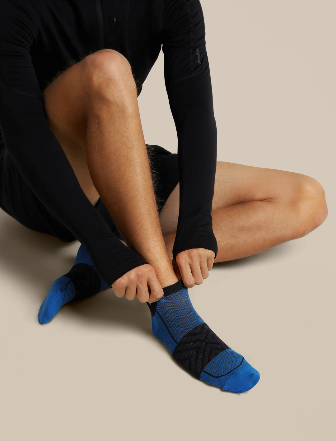 Mens Merino Blend Run+ Ultralight Micro Socks Lazurite/Midnight Navy 0A56VH