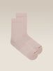 Womens Merino Lifestyle Fine Gauge Crew Socks Pink Quartz 105253