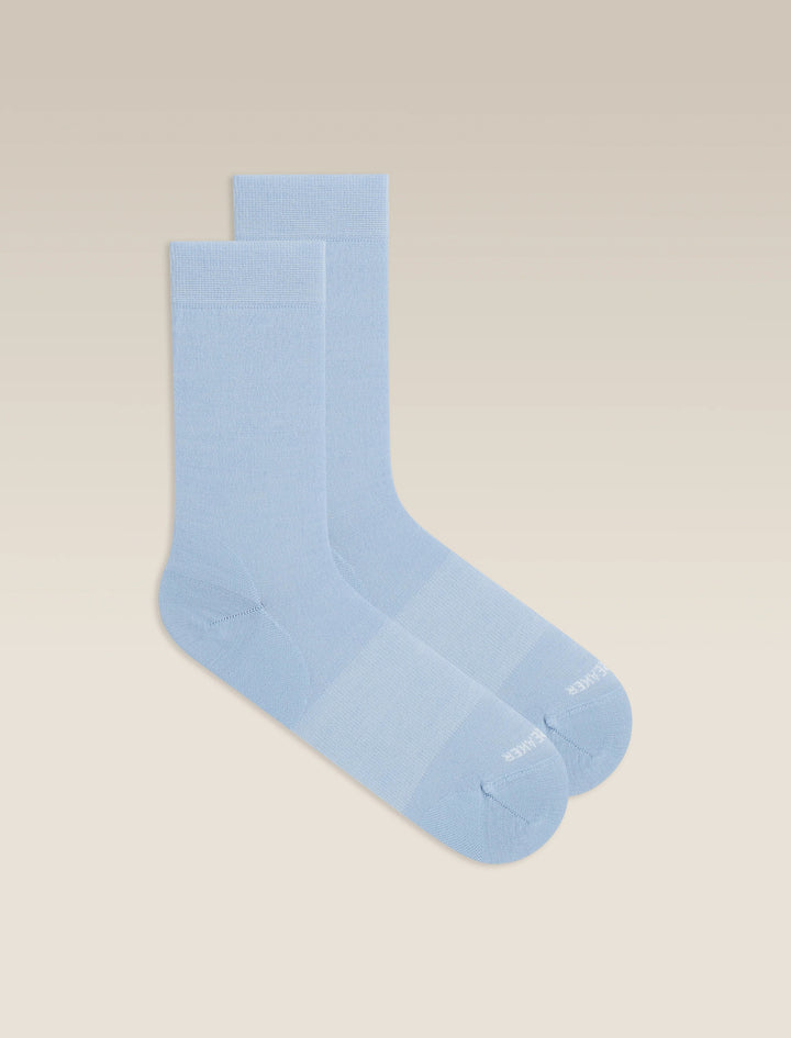 Womens Merino Lifestyle Fine Gauge Crew Socks Zinc Blue 105253
