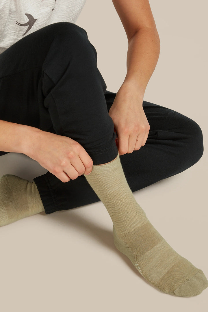 Womens Merino Lifestyle Light Crew Socks Flagstone IBN313