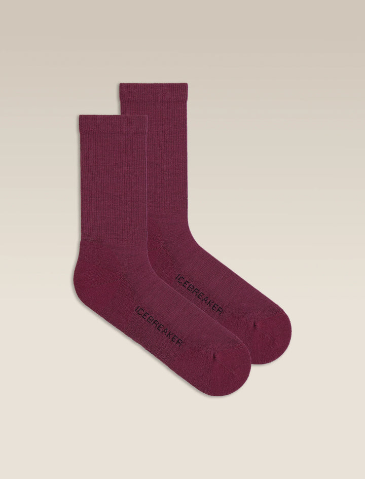 Womens Merino Lifestyle Light Crew Socks Dark Berry IBN313