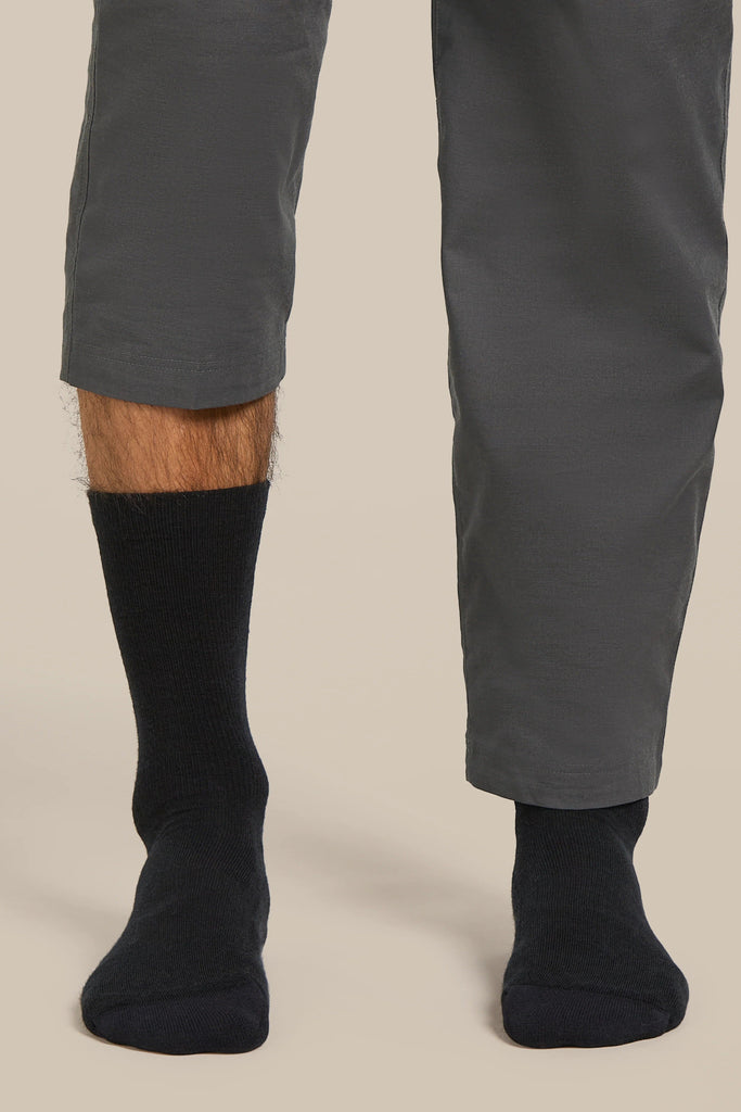 Mens Merino Lifestyle Light Crew  Black IBN327