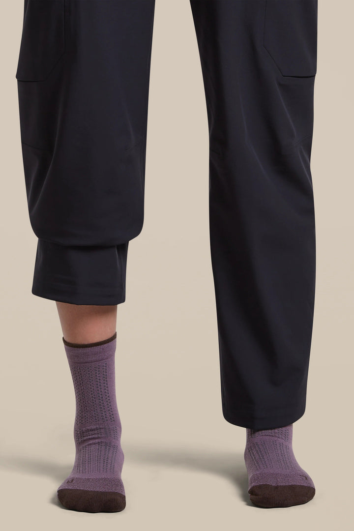 Womens  Merino Hike+ Ultralight Quarter  Grey Plum/Bittersweet  0A578T