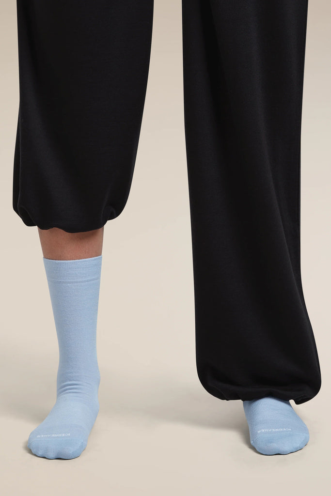 Womens Merino Lifestyle Fine Gauge Crew Socks Zinc Blue 105253