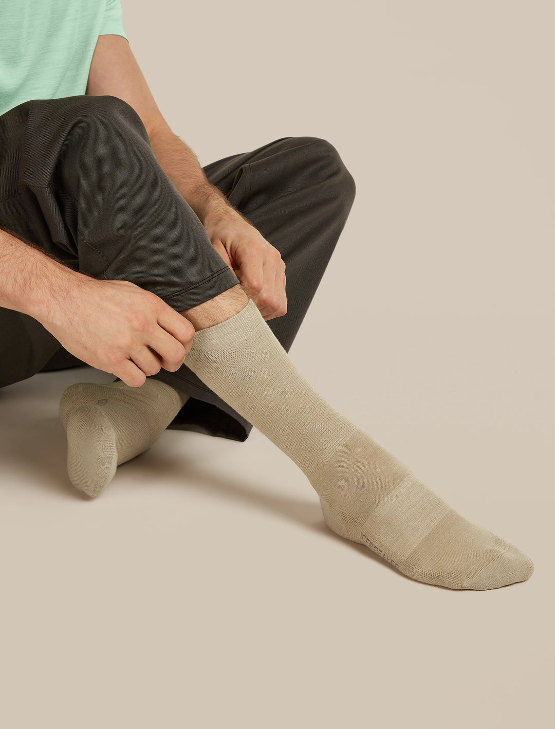Mens Merino Lifestyle Light Crew Socks  Flagstone IBN327
