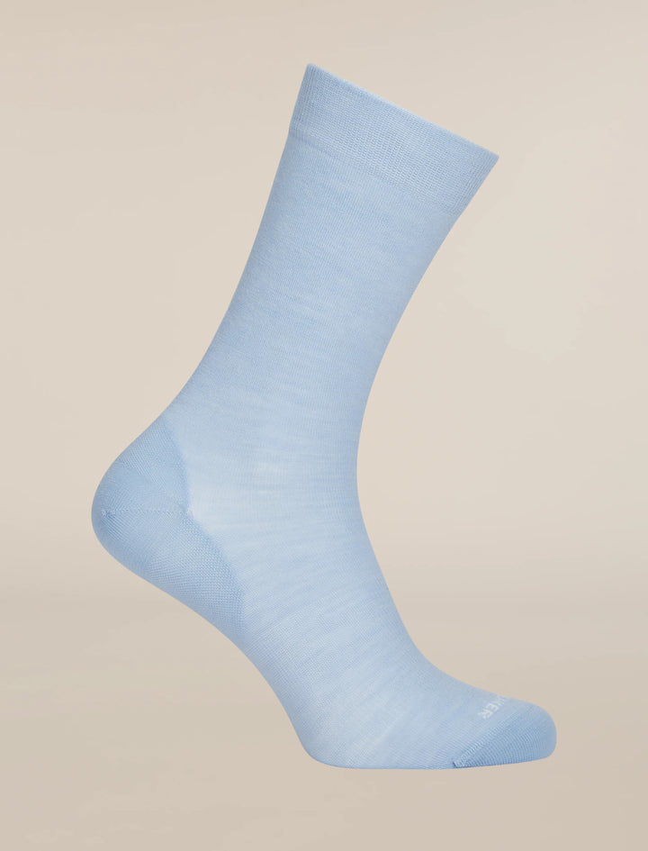 Womens Merino Lifestyle Fine Gauge Crew Socks Zinc Blue 105253