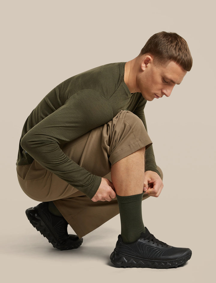 Mens Lifestyle Fine Gauge Crew  Dark Loden 105116