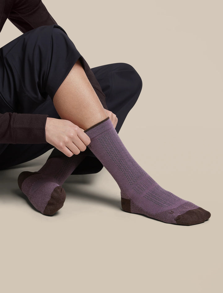 Womens  Merino Hike+ Ultralight Crew Socks  Grey Plum/Bittersweet 0A578S