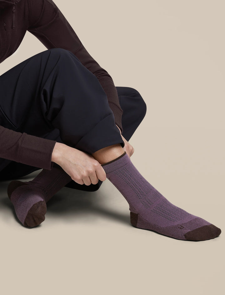 Womens  Merino Hike+ Ultralight Quarter  Grey Plum/Bittersweet  0A578T