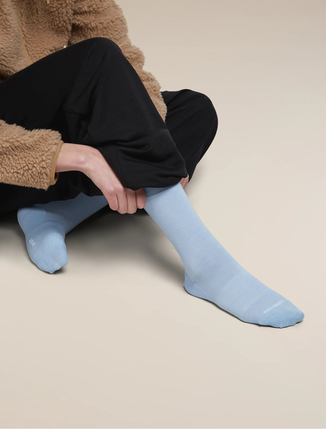 Womens Merino Lifestyle Fine Gauge Crew Socks Zinc Blue 105253