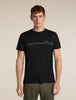 Mens Merino 150 Tech Lite Short Sleeve T-Shirt  Range Stripes Black 0A57FO