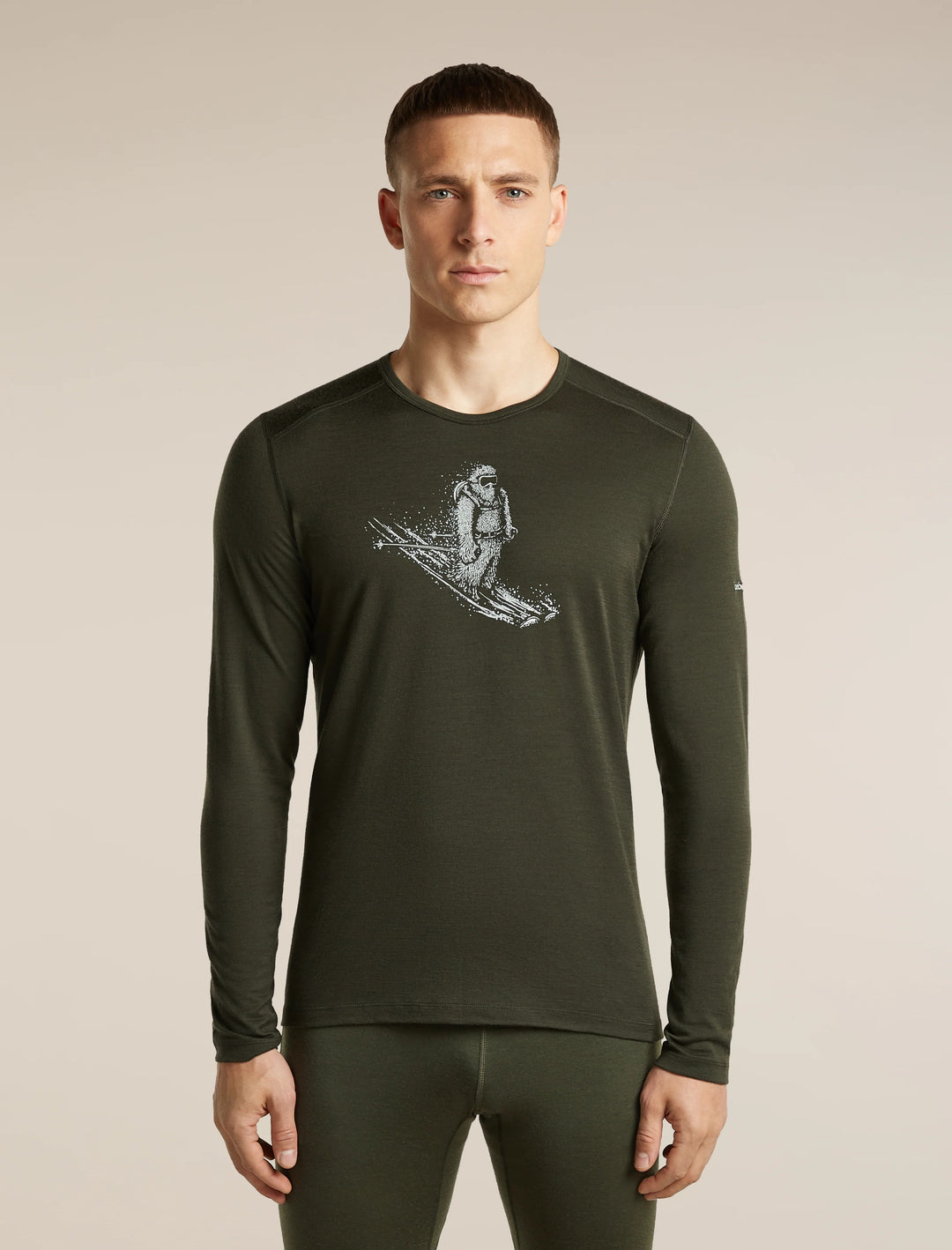 Mens  Merino 200 Oasis Long Sleeve Crewe Skiing Yeti Dark Loden 0A57IU