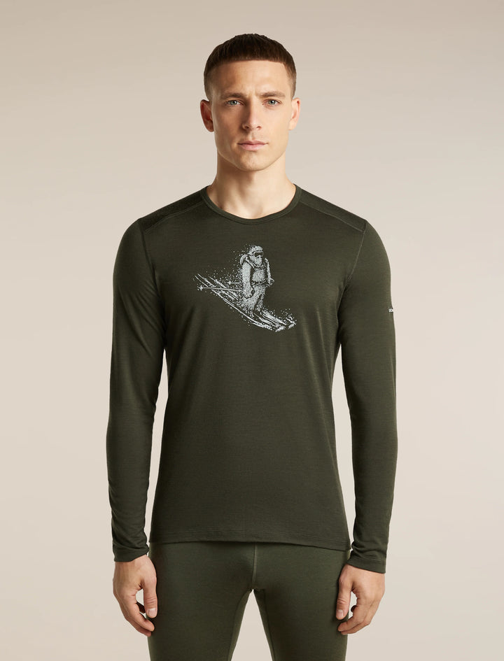 Mens  Merino 200 Oasis Long Sleeve Crewe Skiing Yeti Dark Loden 0A57IU