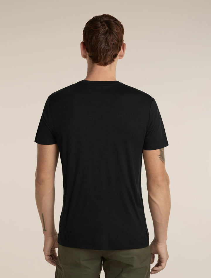 Mens Merino 150 Tech Lite Short Sleeve T-Shirt  Range Stripes Black 0A57FO