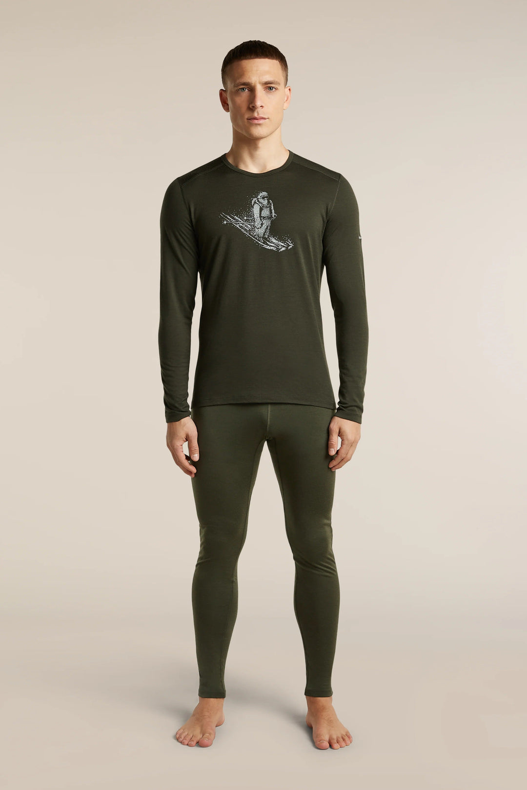 Mens  Merino 200 Oasis Long Sleeve Crewe Skiing Yeti Dark Loden 0A57IU