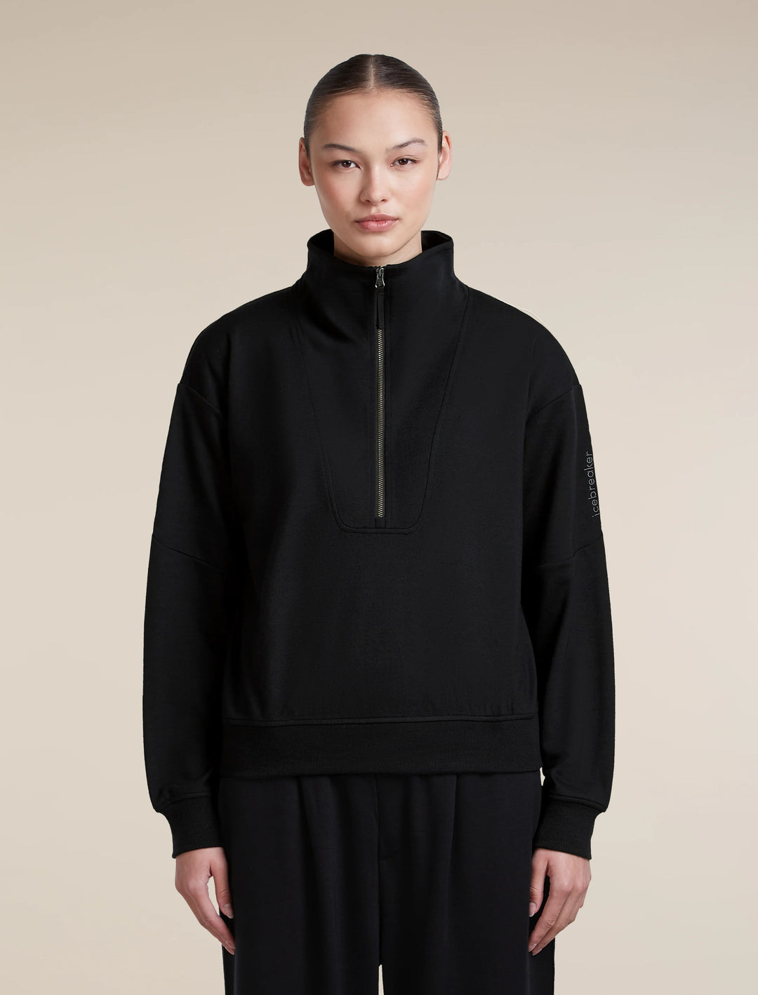 Womens Merino Blend 150 Drift Long Sleeve Half Zip Black 0A57KH