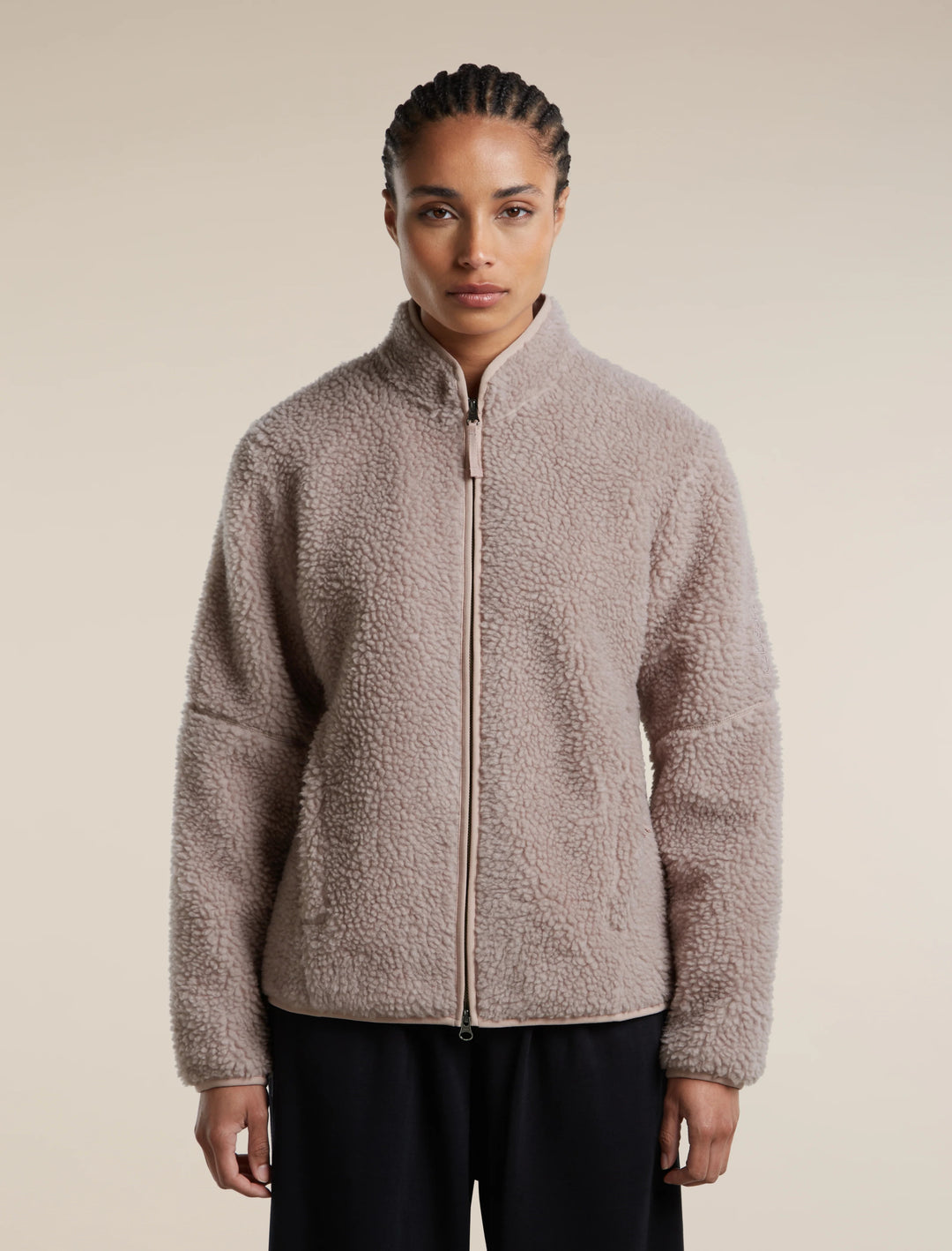 Womens Merino Blend 960 RealFleece™ High Pile Long Sleeve Zip Pink Quartz Heather 0A57KX