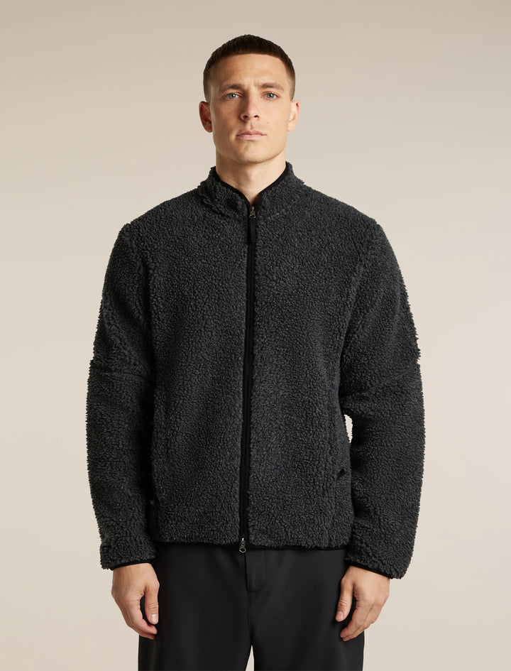 Mens Merino Blend 960 RealFleece™ High Pile Long Sleeve Zip  Jet Heather/Black 0A57KY