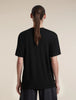 Womens  Merino 150 Tech Lite Short Sleeve Relaxed T Shirt icebreaker Heritage Black  0A57JP