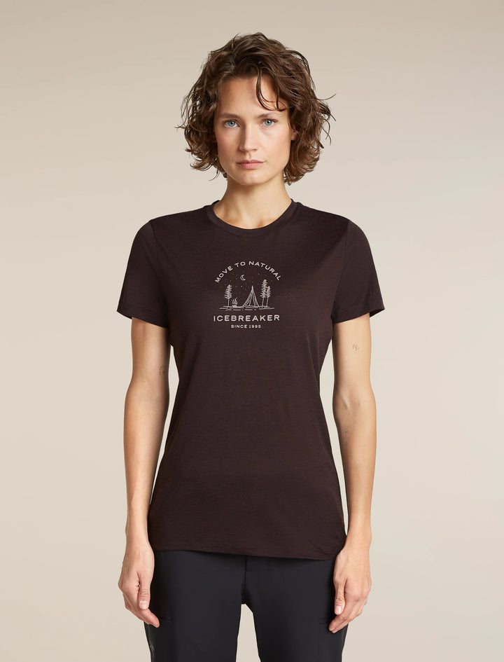 Womens Merino 150 Tech Lite Short Sleeve T Shirt Peaceful Pass Sleeve  Bittersweet 0A57JN