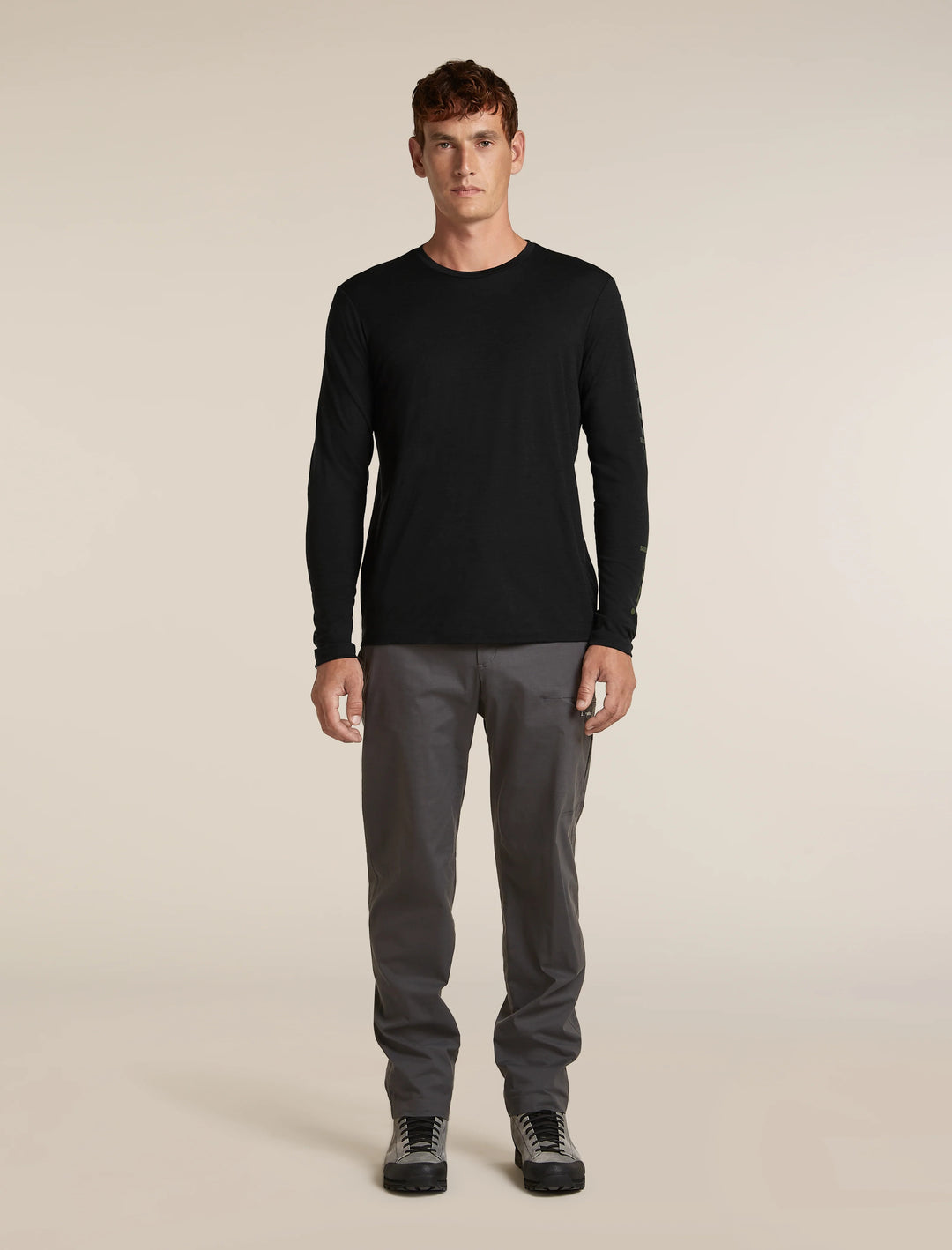 Mens Merino 150 Tech Lite Long Sleeve T Shirt IB Vertical Black  0A57JR