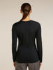 Womens Merino 200 Oasis Long Sleeve Crewe Sunrise Summit  Black  0A57GL