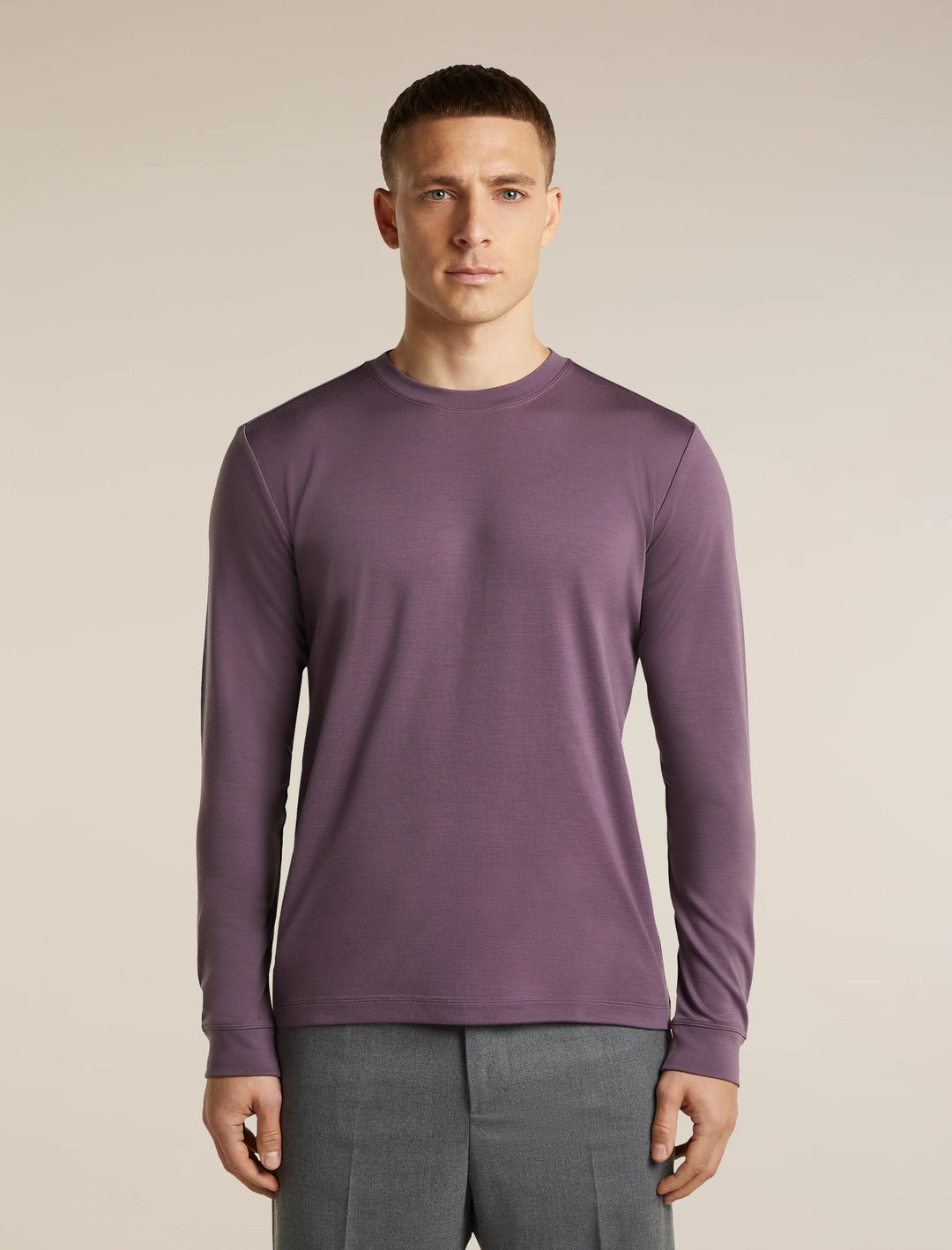 Mens  300 15.5 MerinoFine™ Long Sleeve T Shirt  Grey Plum 0A57KE