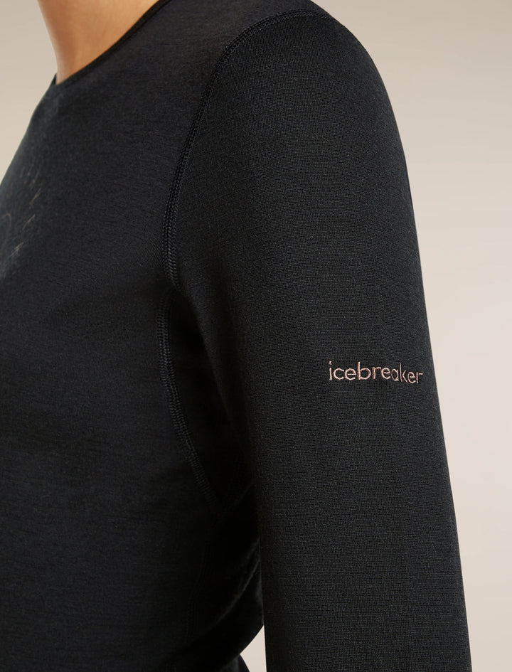 Womens Merino 200 Oasis Long Sleeve Crewe Sunrise Summit  Black  0A57GL