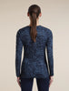 Womens Merino 200 Oasis Long Sleeve Crewe Moss Bloom  Midnight Navy/Dawn/Aop 0A57J1