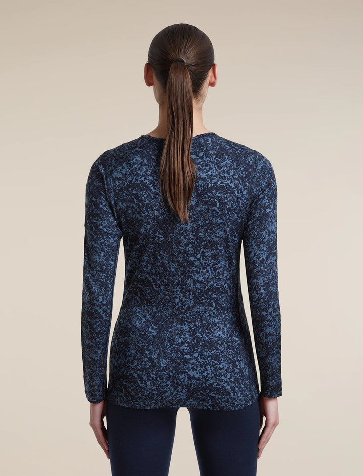 Womens Merino 200 Oasis Long Sleeve Crewe Moss Bloom  Midnight Navy/Dawn/Aop 0A57J1