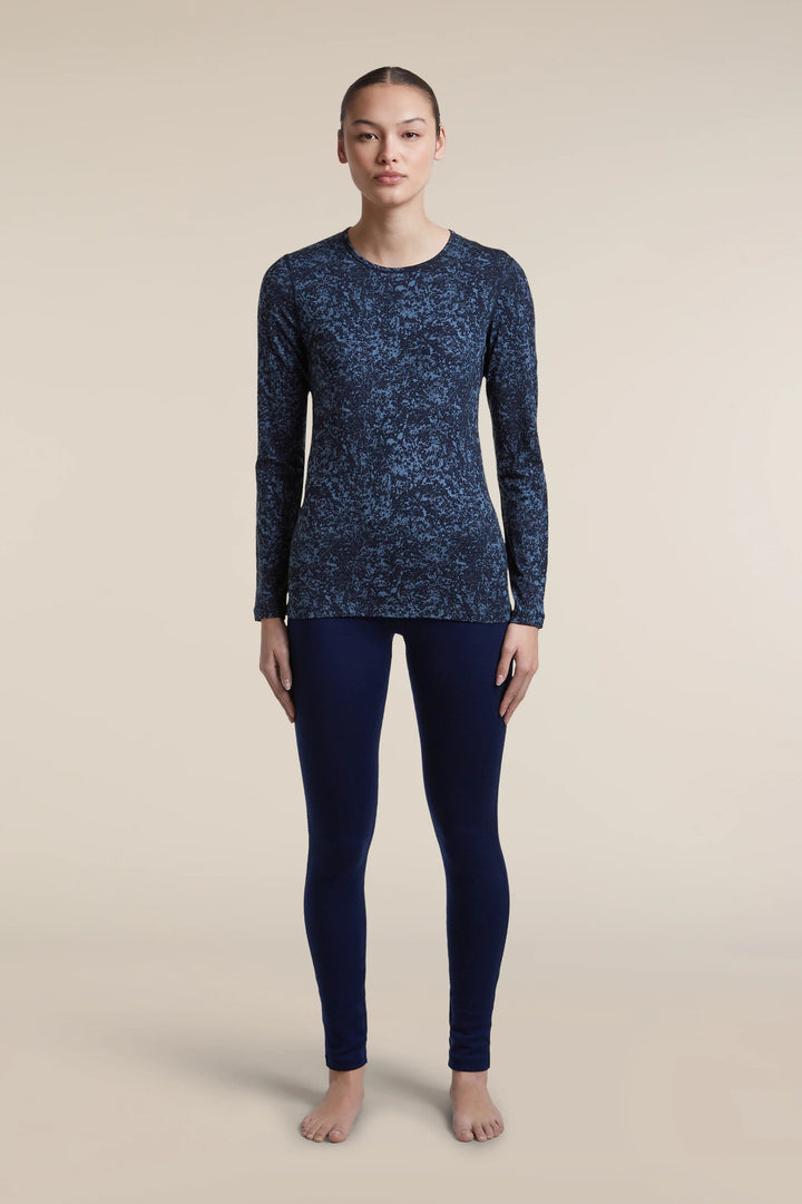 Womens Merino 200 Oasis Long Sleeve Crewe Moss Bloom  Midnight Navy/Dawn/Aop 0A57J1