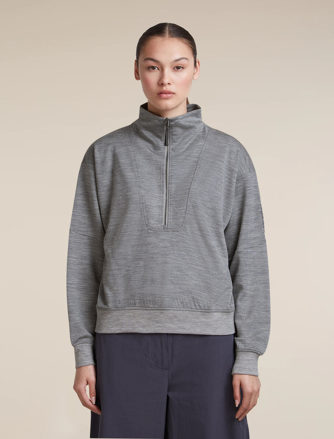 Womens Merino Blend 150 Drift Long Sleeve Half Zip  Metro Heather 0A57KH