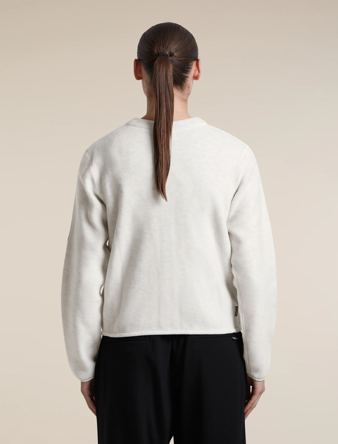 Womens Merino Blend 800 RealFleece™ Classic Pile Cardigan Ecru Heather 0A57KL