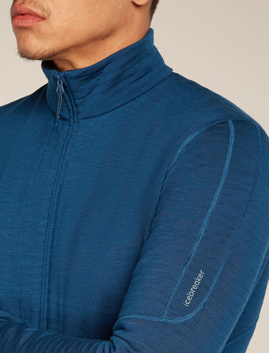 Mens Merino 400 RealFleece™ Descender Long Sleeve Zip Atlantis 0A571Q