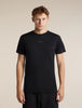 Mens  Merino Blend 125 Cool-Lite™ Sphere Short Sleeve T Shirt Colour Block  Black/Obsidian 0A57HY