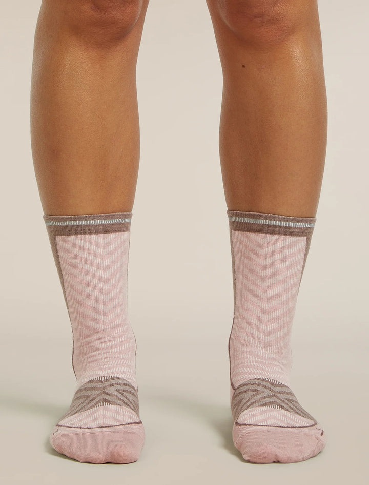 Womens Merino Blend Run+ Ultralight Crew Socks  Pink quartz/Porcini 0A56VM