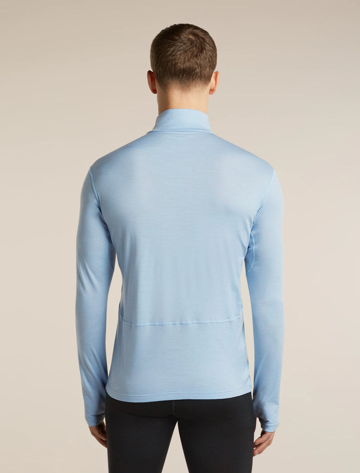 Mens 200 Merino Fine Ace Long Sleeve Half Zip Zinc Blue 0A5767